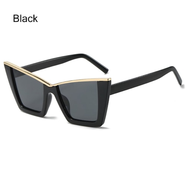Kvinder Cat Eye solbriller Oversize skærme SORT Black