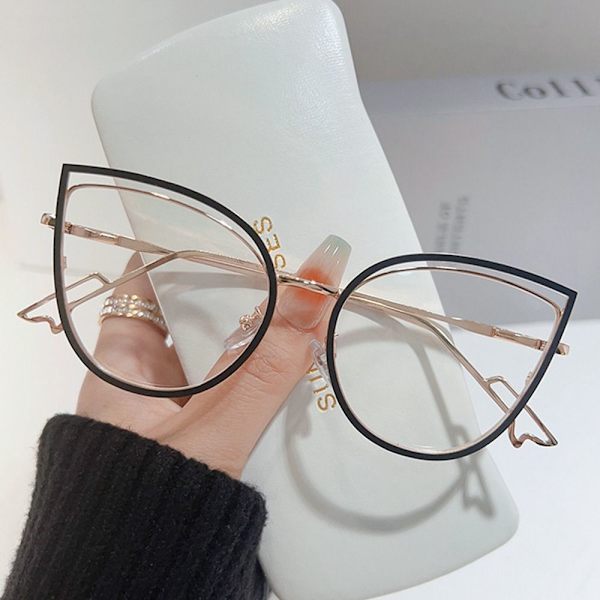 Anti-Blue Light Glasses Pyöreät silmälasit MUSTA Black