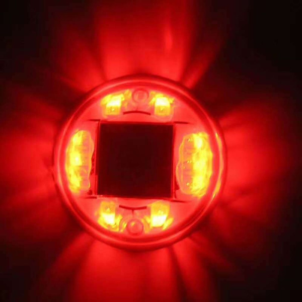 Solar Road Stud Light Trafikmarkeringslys GUL BLINKER Yellow flashing