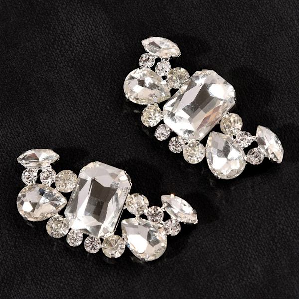 2 ST Skodekorationer Rhinestone Shoe Clip G G G