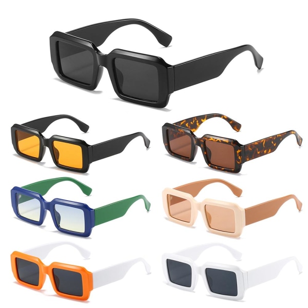 Rektangulære solbriller for damer solbriller SVART-GUL Black-Yellow