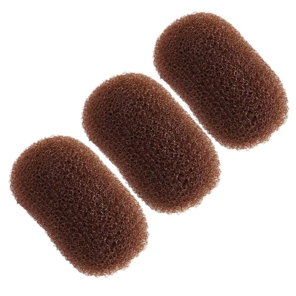 3 kpl Heighten Hairpin Puffy Hair Pad RUSKEA Brown