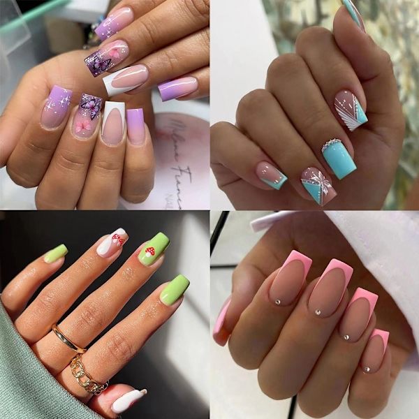24st False Nails Long Square W438 W438 W438