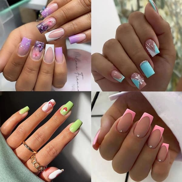 24stk False Nails Long Square W436 W436 W436