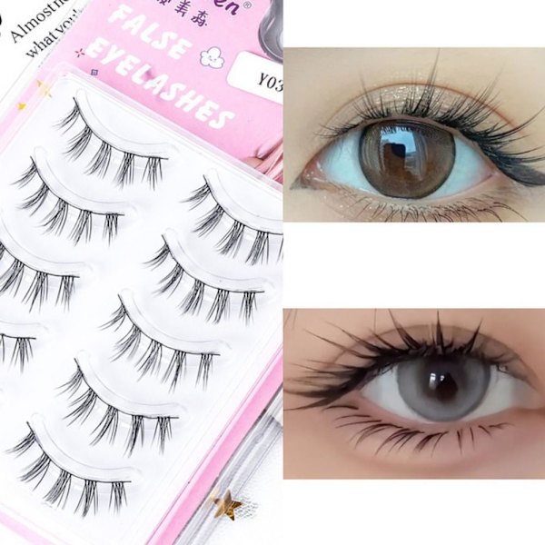 5 par/kartong Fluffiga lösögonfransar Fake Lashes Y07 Y07 Y07