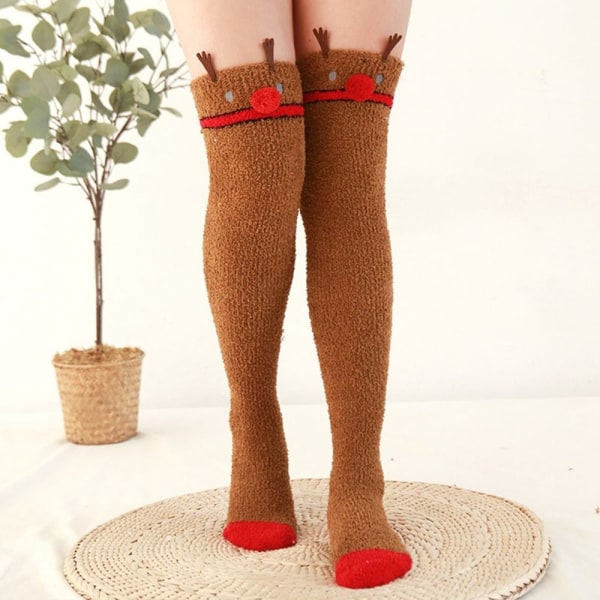 Coral Feece Sock Modeling Kne Sokker STYLE 3 STYLE 3 Style 3