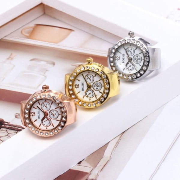 Finger Rings Klockor Ring Watch GULD Gold