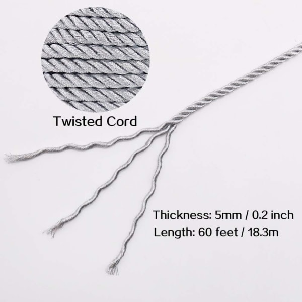 Twisted Cord Trim Twisted Rope Trim SILVER silver
