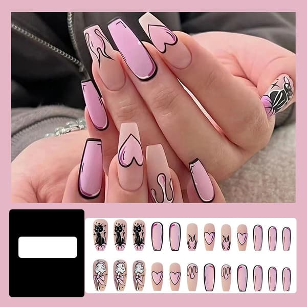 Fake Nails pitkät ranskalaiset 2 2 2