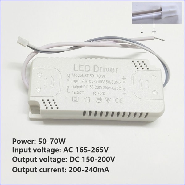 Led Light Driver Lys Strømadapter 50-70W 50-70W 50-70W