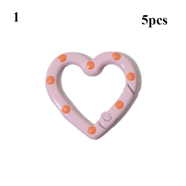 5 st Spring Heart Ring Spännen Karbinhake 1 1 1