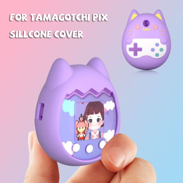 Virtuel elektronisk kæledyrs-etui Spilmaskinebeskyttelse til Tamagotchi Pix purple