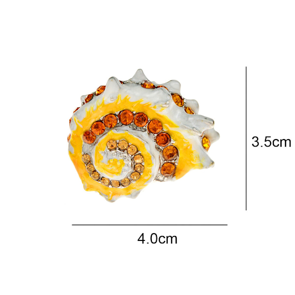 Conch Brosjer Emaljert Pin GUL Yellow