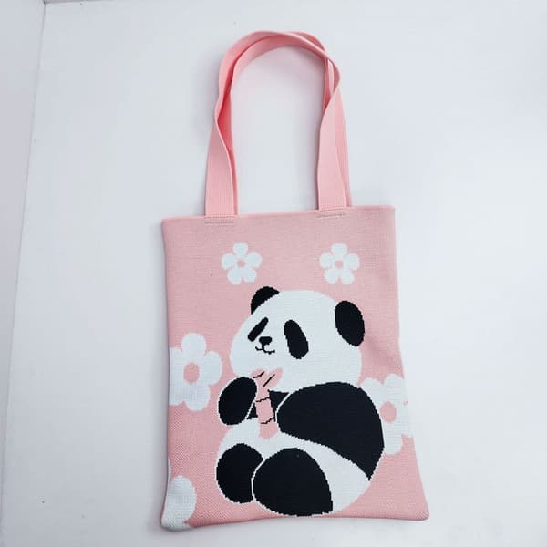 Panda Printed Handbag Ostoskassi PINK pink