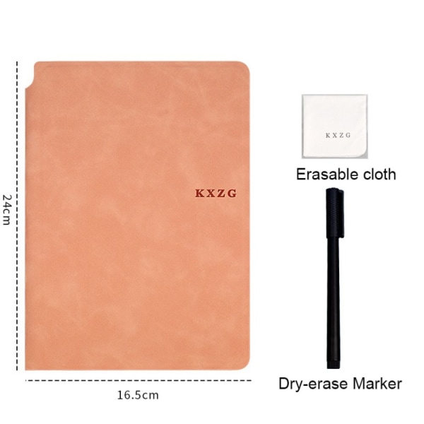 Tavle-notatbok med tavlepenn som sletter klut ROSA Pink
