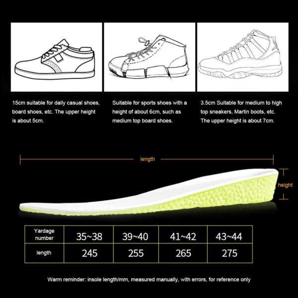 Shoe Lift Memory -puuvillapohjallinen 37-382,5 cm 2,5 cm 37-382.5cm