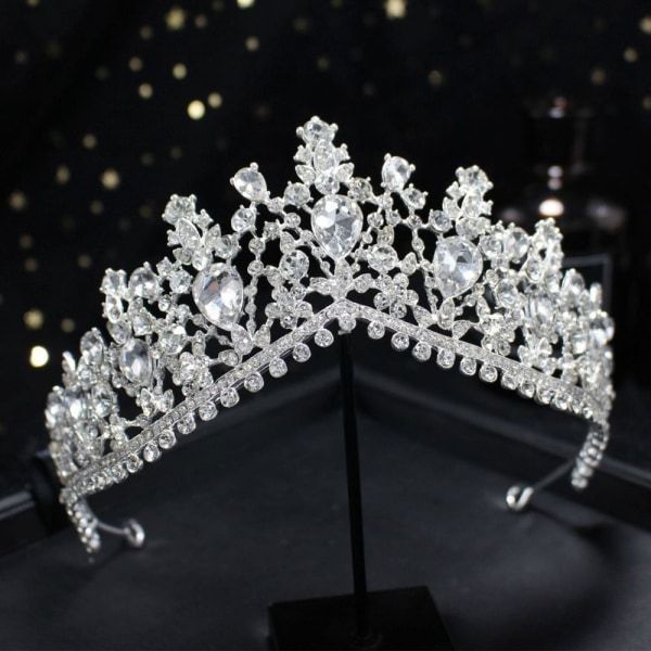 Crystal Water Drop Crowns tekojalokivi Tiara Crown RED Red