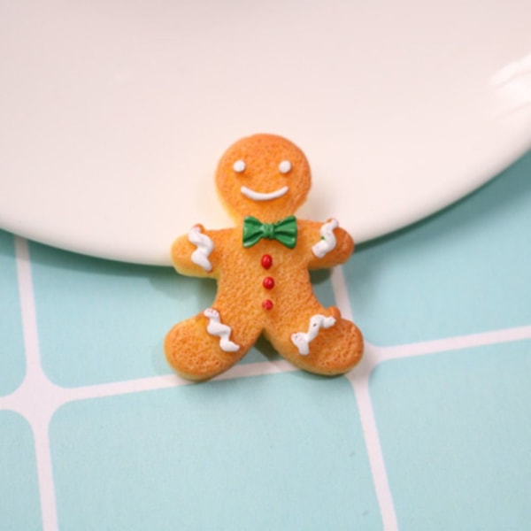 20 Stk/sett Christmas Series Resin Figurhåndverk PEPPERKAKER Gingerbread Man