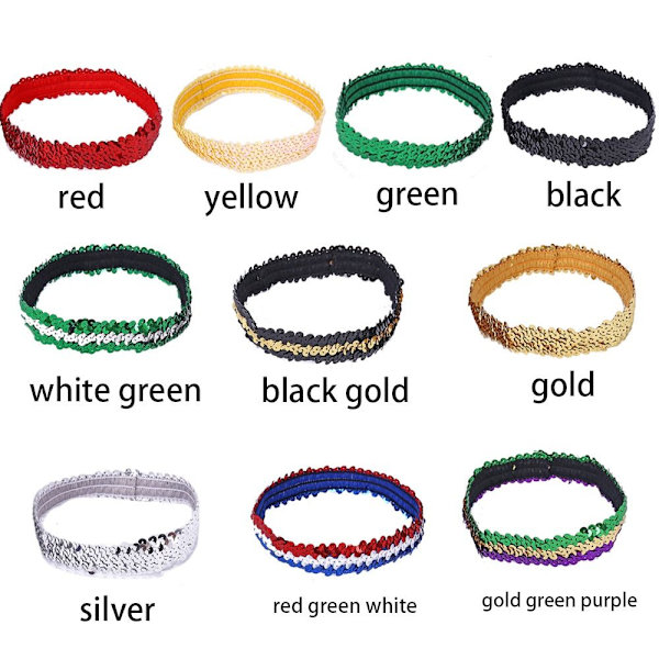 5ST Yogahårband Sportpannband GULD GRÖNT LILA GULD gold green purple