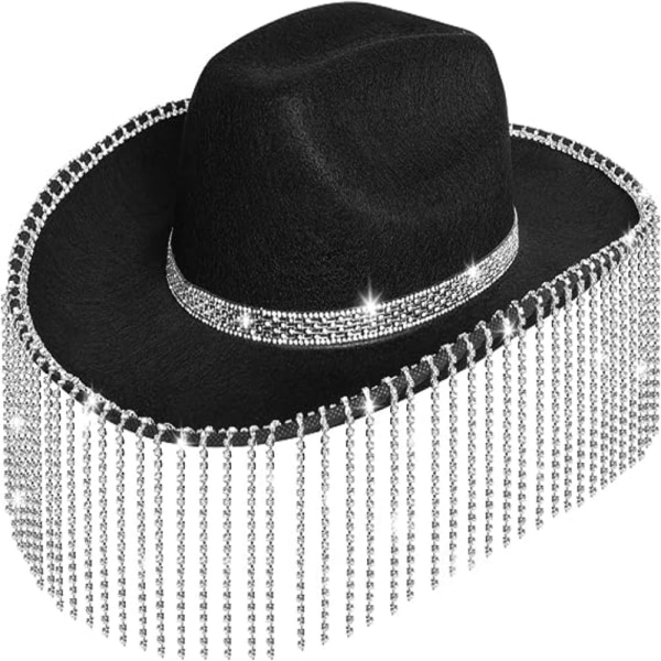 Rhinestone Cowgirl Hat West Cowgirl Hats SVART black