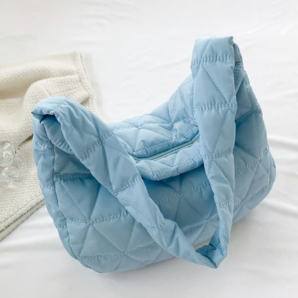 Skuldertaske Quiltede muleposer BLÅ blue