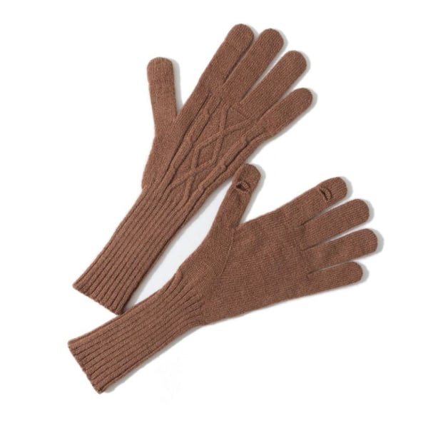 1 par strikkede hansker Berøringsskjermhansker BRUN Brown