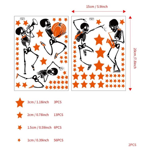Halloween Skeleton Decals Lysende Wall Sticker Band Skeleton