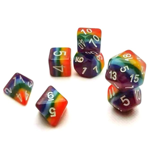 7st/ set Rainbow Dice Set Speltillbehör Fritidsunderhållning