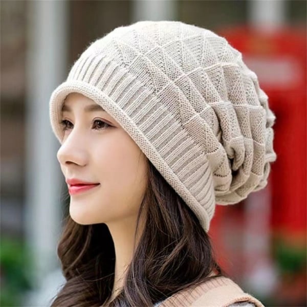 Strikket Hue Beanie Hatte BEIGE beige