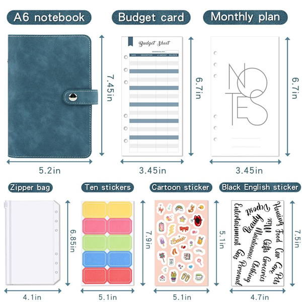 Savings Challenge Binder Planner Notebook MÖRKGRÅ dark grey