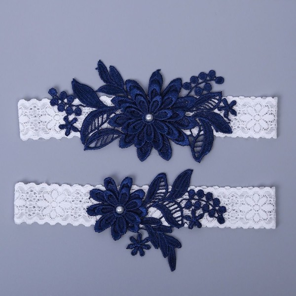 2 kpl Lace Flower Pearl sukkanauhat Stretch Garter WINE RED wine red