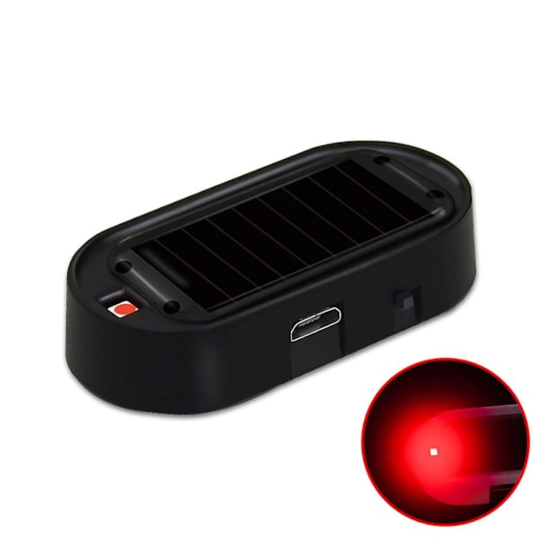 Strobe advarselslys Anti-tyveri advarselslampe SORT RØDT LYS Black Red light-Red light