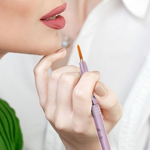 12 stk/sæt Optrækkelig læbebørste Udtrækkelig makeupbørste LILLA Purple