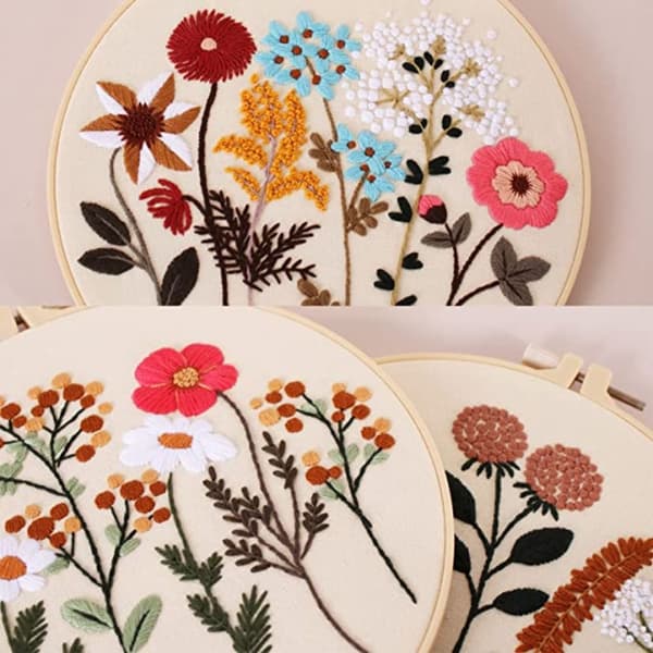 Blomsterbroderi Kit Korsstygn A A A