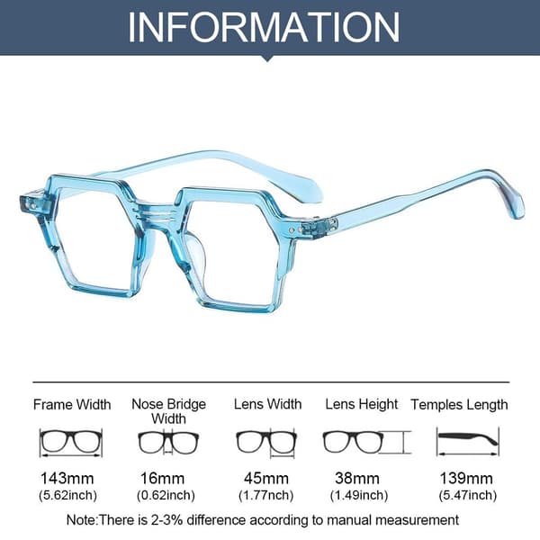 Anti-Blue Light Glasses Oversized Glasögon LIGHT BLUE Light blue