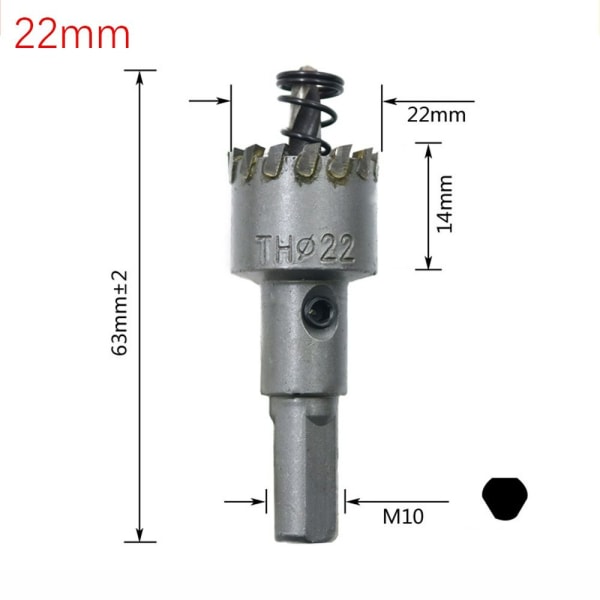 TCT-reikäsahan poranterä 22mm 22mm