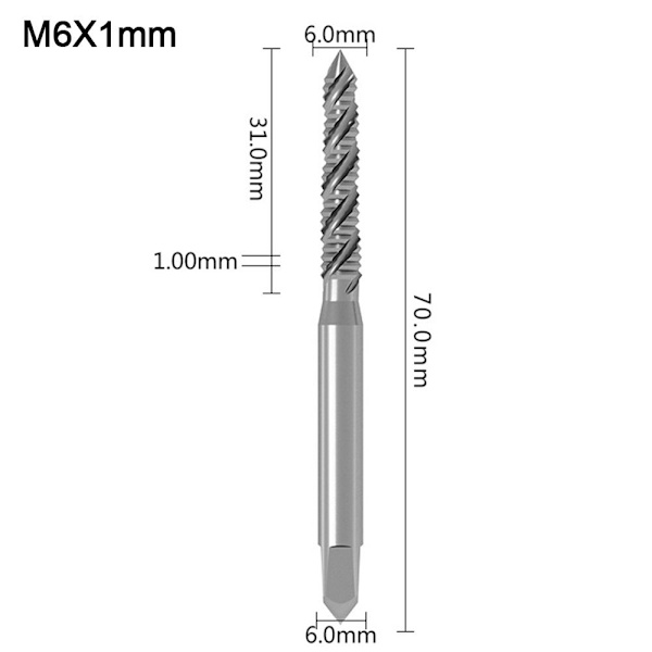 Tappbor Skaft Tappborkroner M6X1SPIRAL SPIRAL M6X1spiral
