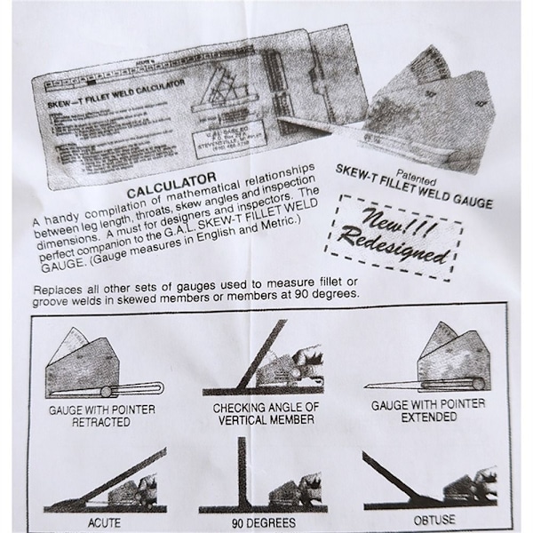 Skew-t-filettihitsausmittari, hitsauslaitteen mittari