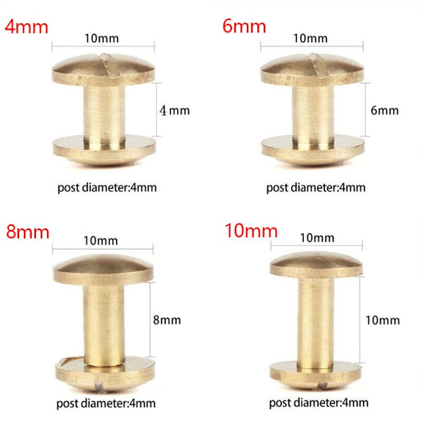 10 stk Arc Bælte Skrue Læder Craft 10MM10SÆT 10SÆT 10mm10sets