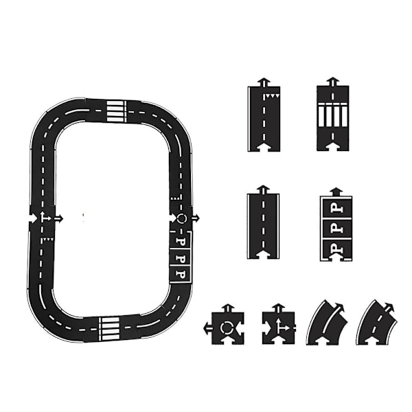 Trafikklekesett Fleksibel Puslespill Veibane 16STK 16STK 16PCS