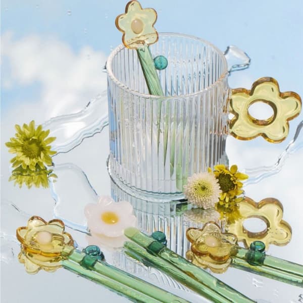 Glasmælkeskeer Blomsterteske A A A