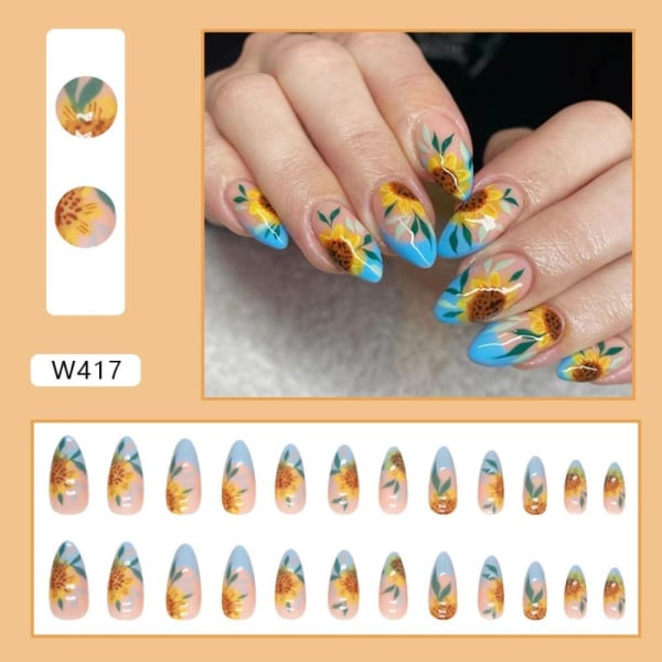 24stk False Nails Short Almond W416 W416 W416