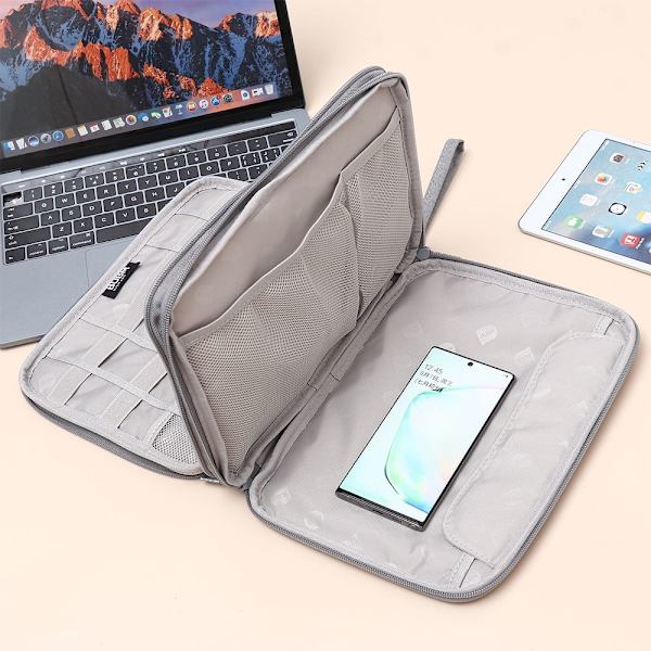 Digitaalinen säilytyspussi Datakaapelin organizer GREY 2 2 grey 2-2