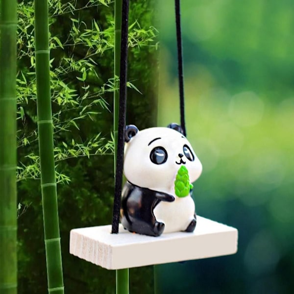 Panda Car Interiør Ornament Bil Bakspejl Pendant E E E