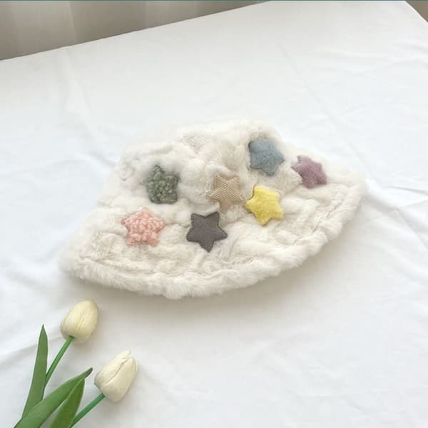 Kvinnor Bucket Hat Ull Cap VIT BOW BOW White Bow-Bow