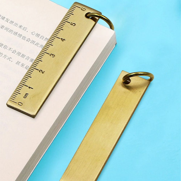 2stk linjal nøkkelring Metall linjal Målelinjal 2PCS