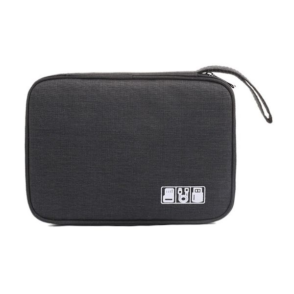 Digital oppbevaringsveske USB-kabelvesker SVART Black