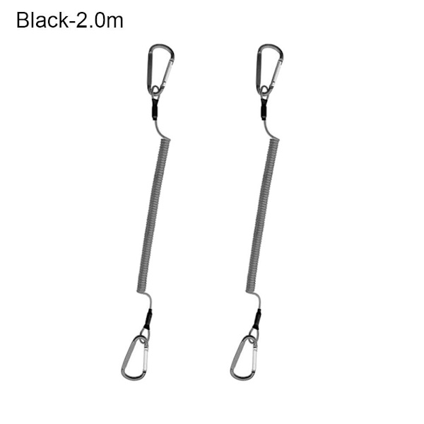 Fjeder Elastisk Reb Fiskebånd SORT 2.0M 2.0M Black 2.0m-2.0m