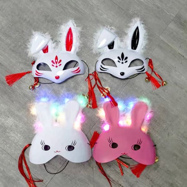 Sparkling Mask Feather Mask HVID white