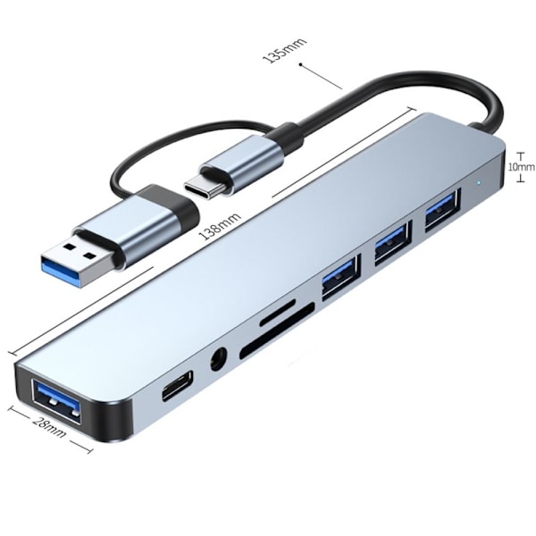 USB C HUB Type-C splitter 8 IN 1 8 IN 1